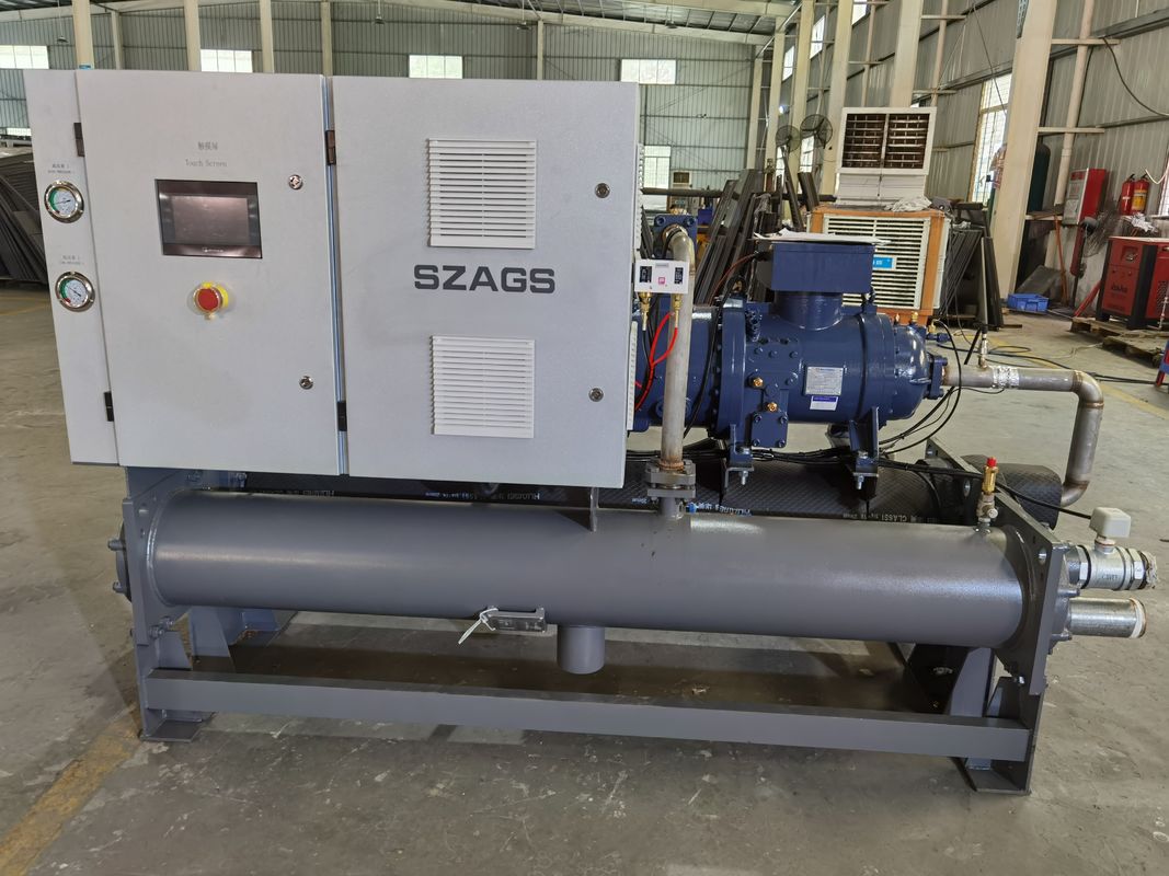 100hp Máy làm mát loại vít làm mát bằng nước với máy nén Hanbell Sử dụng để làm mát bể trộn