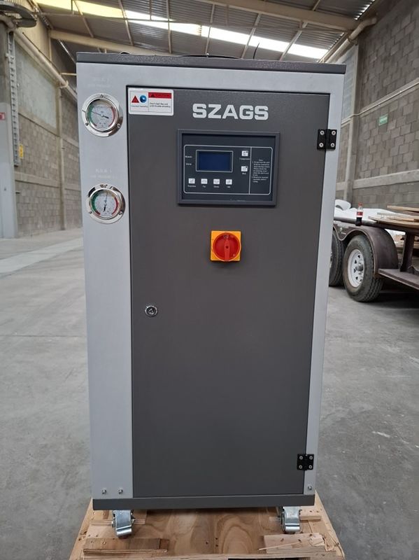 Máy làm mát nước công nghiệp 5HP Xử lý nhựa Máy làm mát không khí 5RT Để làm mát hóa chất dược phẩm Tấm ống đồng