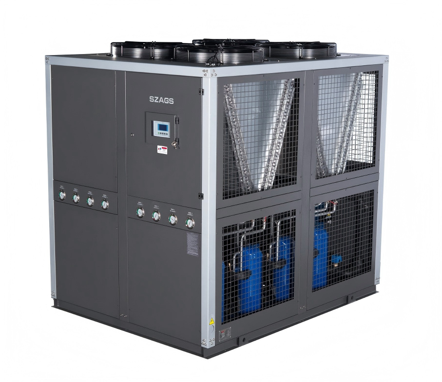 40RT Máy làm mát glycol công nghiệp làm mát bằng không khí Máy làm mát loại cuộn hiệu quả năng lượng với 4 máy nén cho máy ép