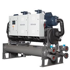 Máy làm lạnh trục vít làm mát bằng nước AGS-100WSH 100HP cho đùn nhựa và xử lý khuôn với máy nén trục vít bán kín